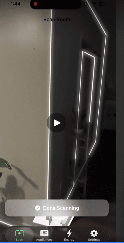 LiDAR scanning in progress - detecting walls and edges